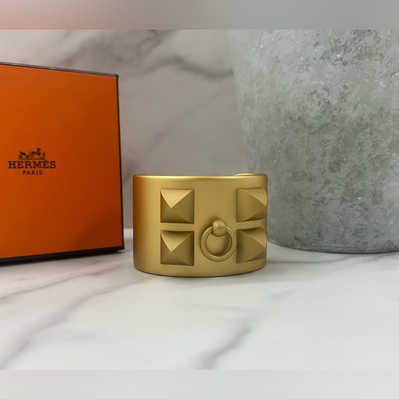 ❌SOLD❌🔥NEW! Hermès•Collier de Chien Aluminum Sunset Cuff Bracelet T2 - Picture 3 of 5